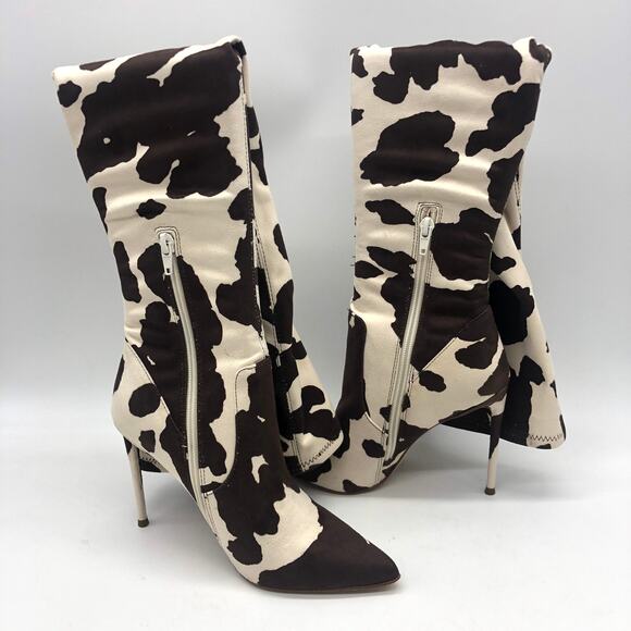 Steve Madden Womens Vava Cow Print Thigh-high Boots Brown/Tan Size 6 New - Picture 8 of 10